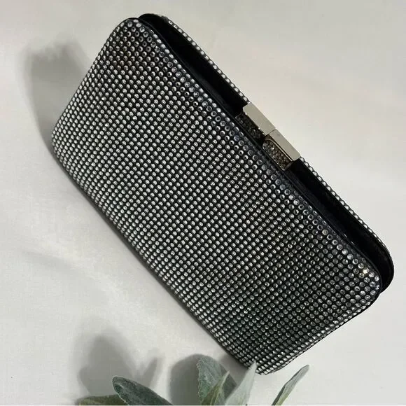Judith Leiber Swarovski Crystal Evening Bag Clutch with Chain Mirror Comb Glam - Picture 7 of 16